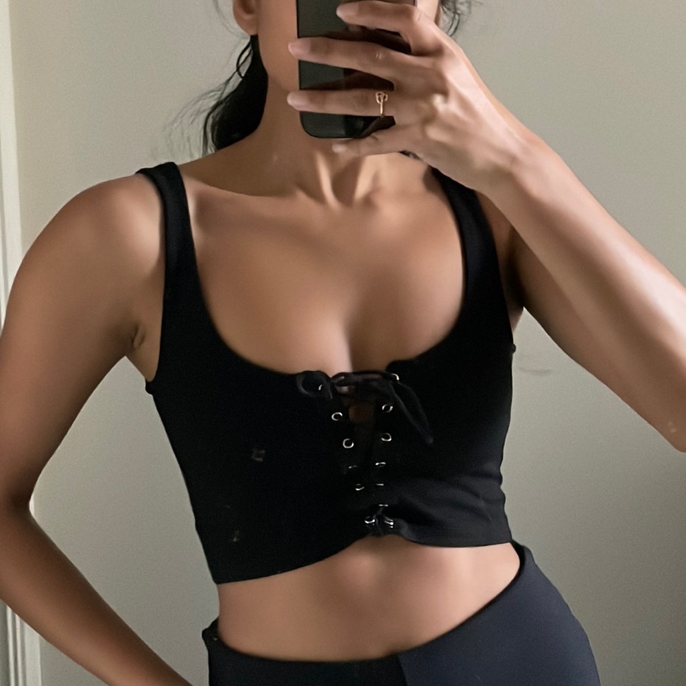 Black crop top from TopShop in size 4